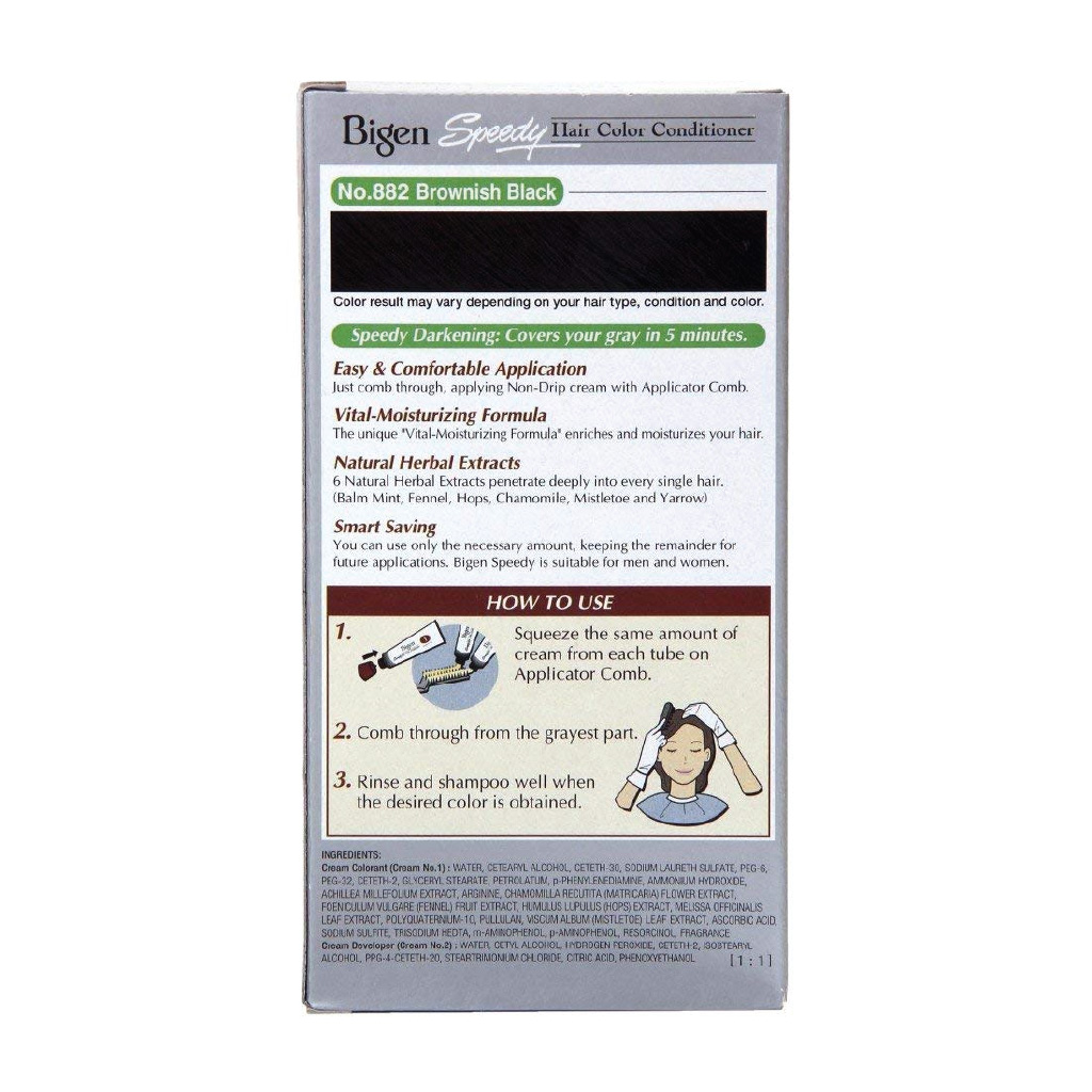 Bigen Speedy Hair Color 882 Brownish Black