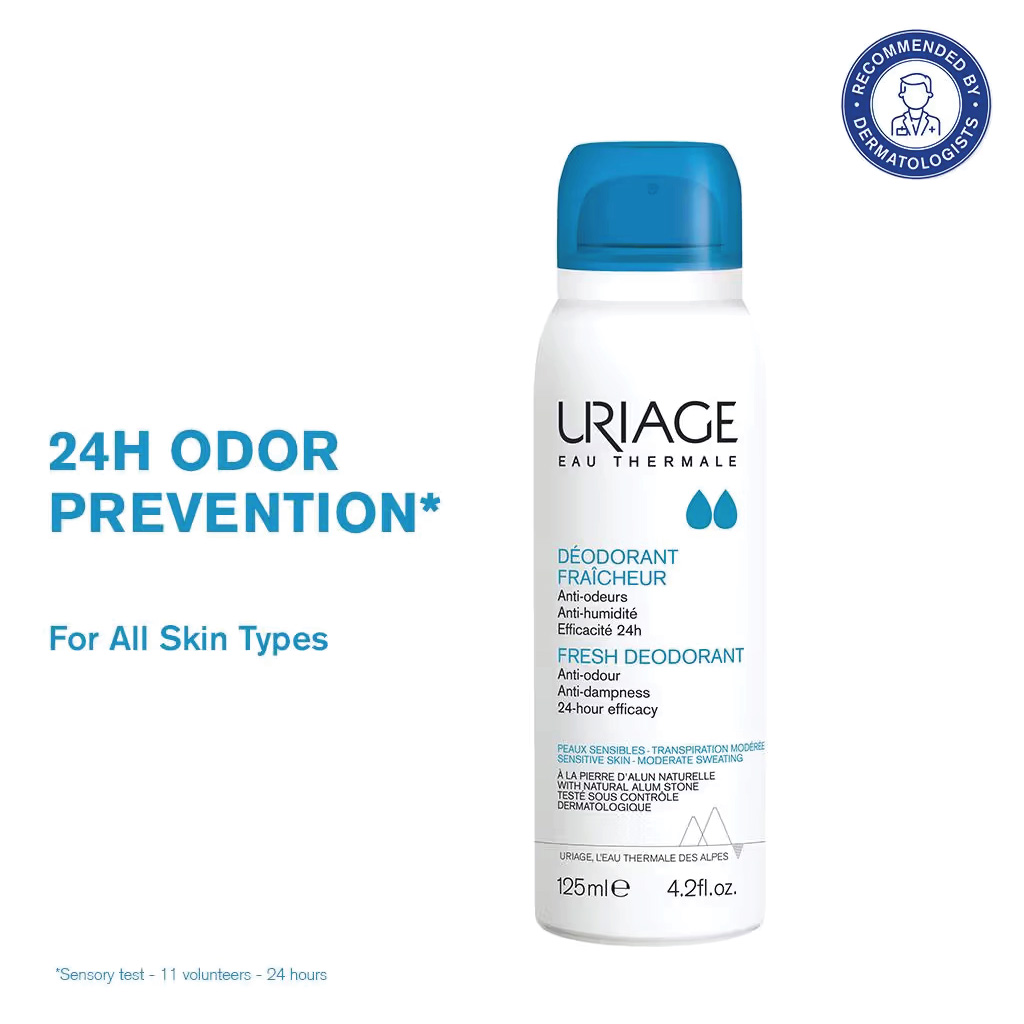 Uriage, Fresh Deodorant Spray, Long-lasting fresh deodorant with gentle formula, 125 ml