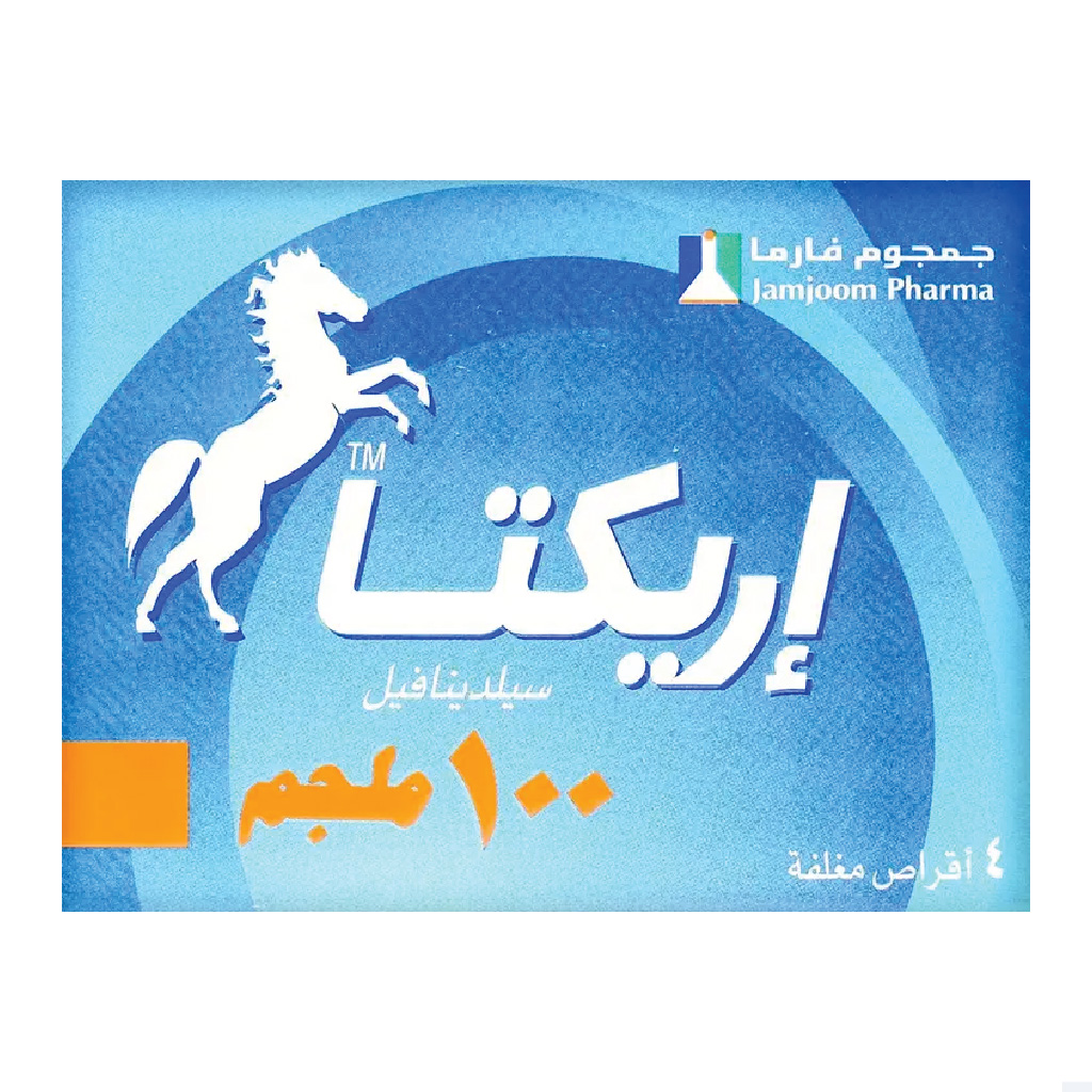 Erecta, Sildenafil 100mg Tablets, Erectile dysfunction treatment, 4 tablets