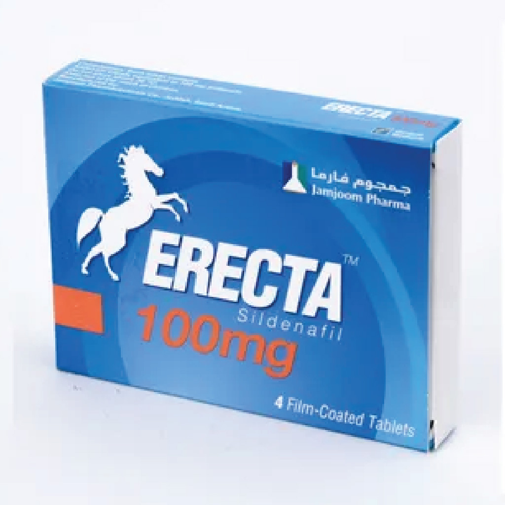 Erecta, Sildenafil 100mg Tablets, Erectile dysfunction treatment, 4 tablets