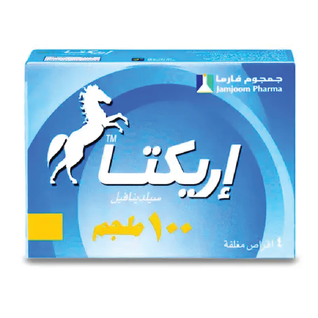 Erecta, Sildenafil 100mg Tablets, Erectile dysfunction treatment, 4 tablets