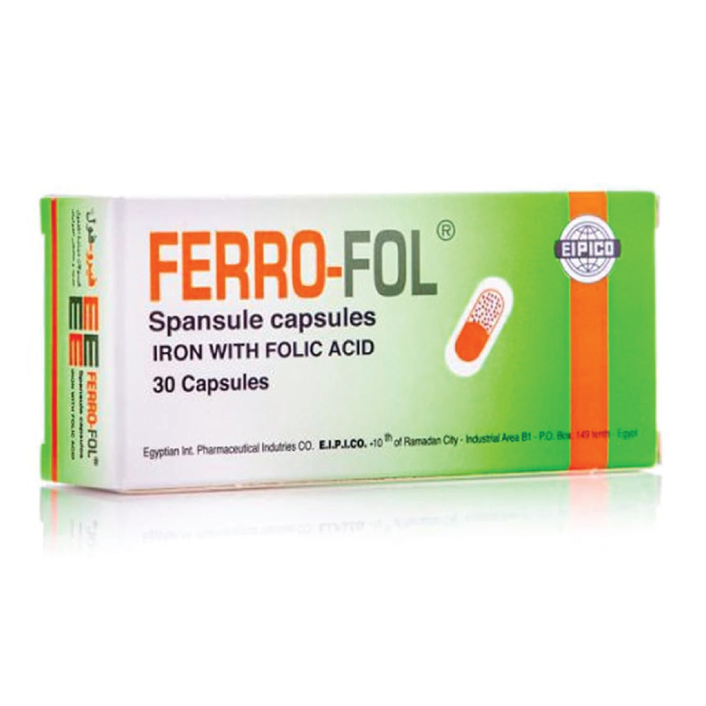Ferro Fol, Capsules, Iron supplement for anemia prevention and treatment, 30 capsules