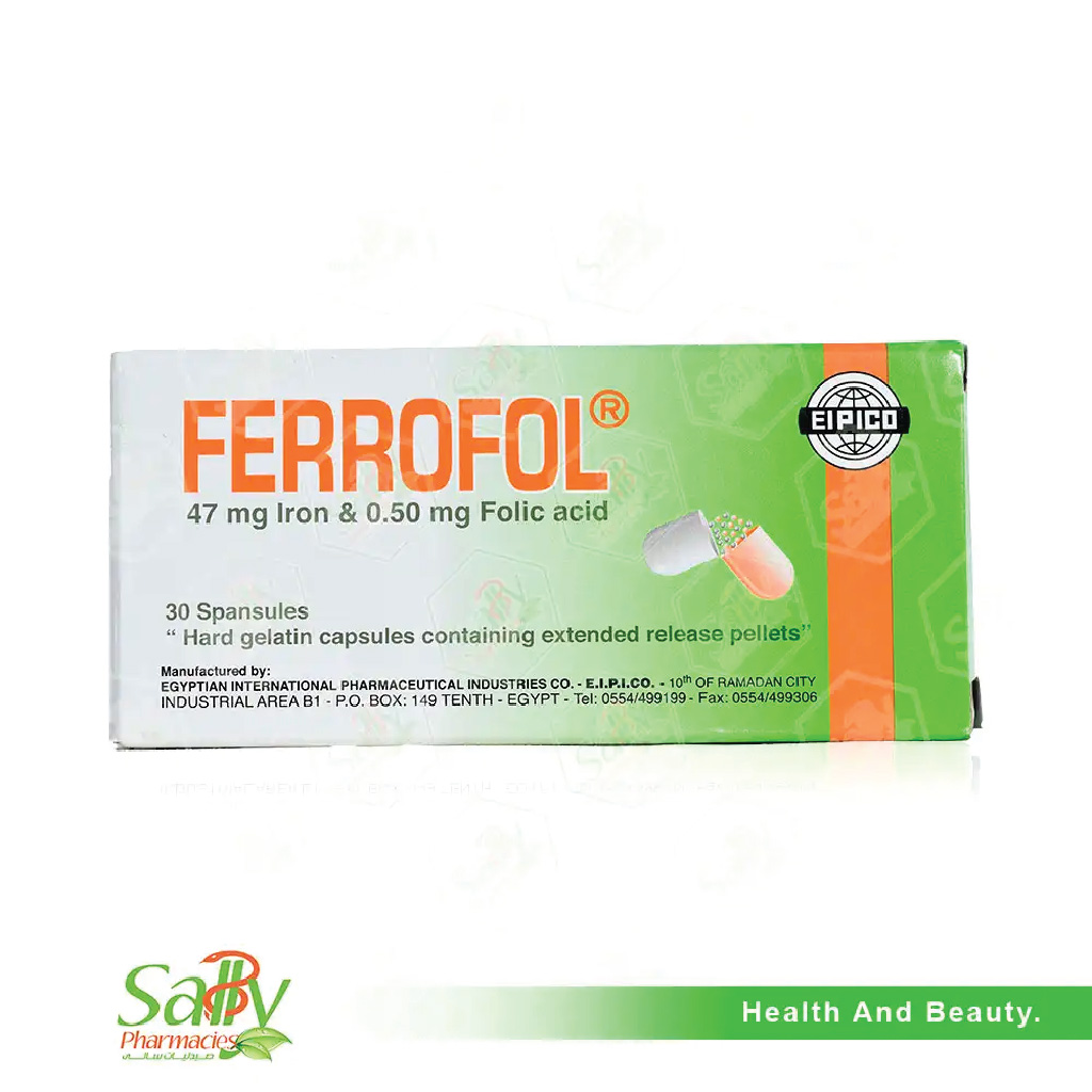 Ferro Fol, Capsules, Iron supplement for anemia prevention and treatment, 30 capsules