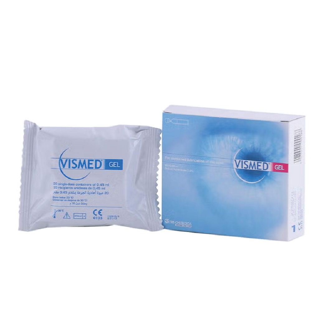 Vismed Gel, 0.3% Lubricating Eye Drops Monodose, Hydrating eye drops for dry eyes, 20 x 0.45 ml