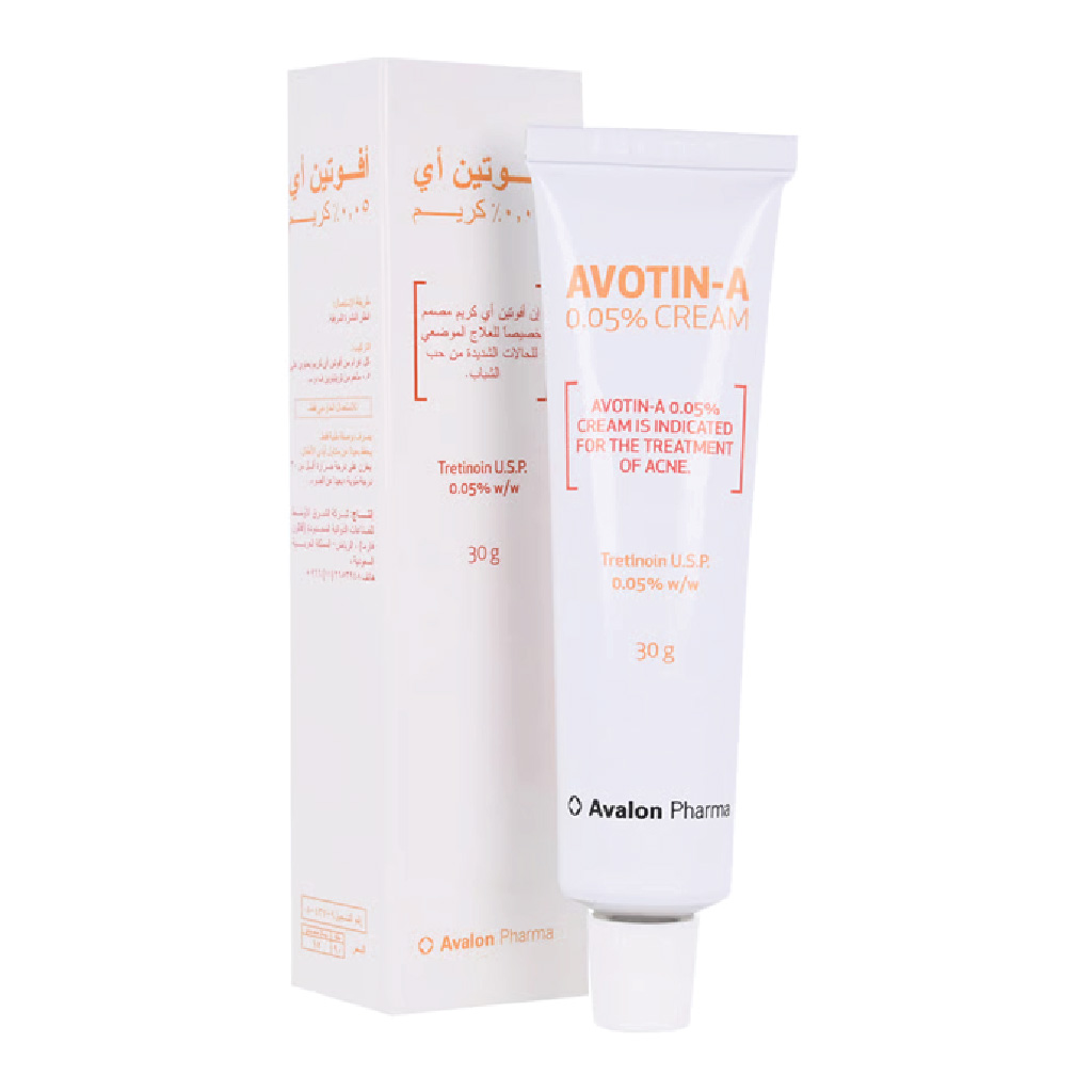 Avotin, A 0.05% cream, Topical cream for acne and skin irritation, 30 g