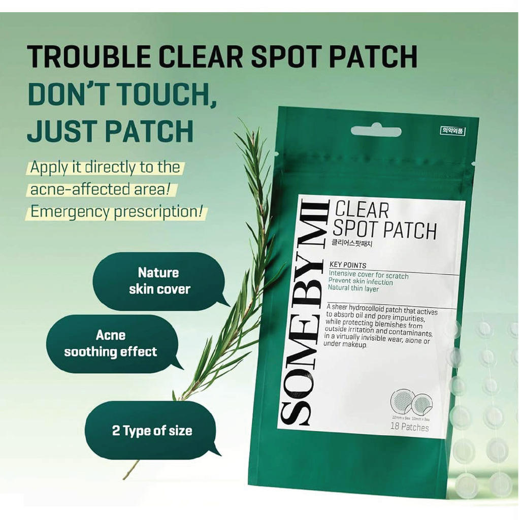 Some By Mi, 30 Days Miracle Clear Spot Patch, Acne spot treatment patches, 7ml (18 patches)