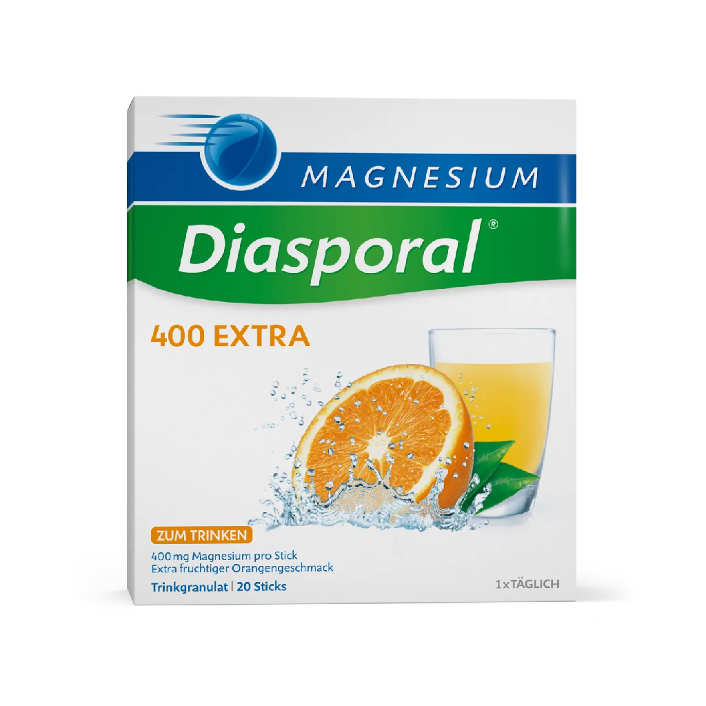 Protina, Magnesium Diasporal 400 Extra Sachets, High dose magnesium supplement for muscle support, 20 sachets
