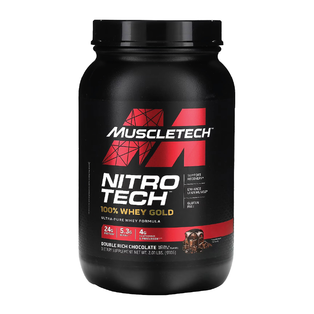 MuscleTech Nitrotech 100% Whey Gold Protein Powder Double Rich Chocolate 2lb