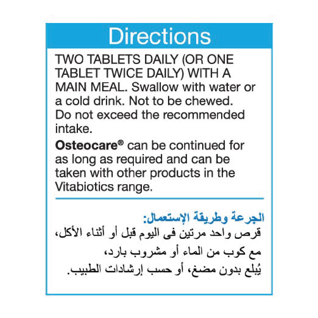 Vitabiotics, Osteocare Bone Health Tablets, Calcium and vitamin D supplement, 30 tablets