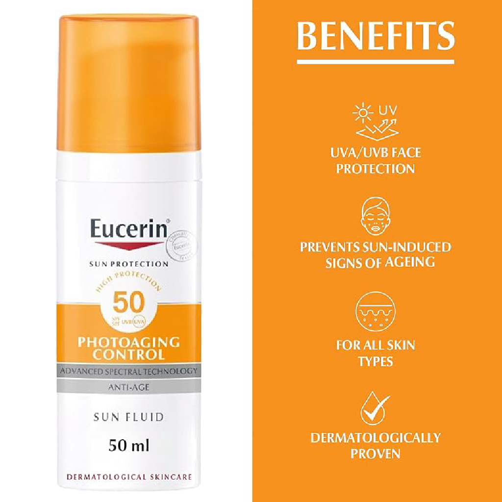 Eucerin, Sun Fluid Age Control SPF 50, High protection anti-aging sun fluid, 50ml
