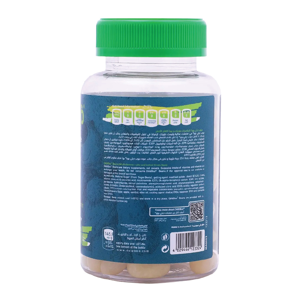 Deleboo Multivitamins + Zinc and Iodine Apple Flavor 90 Beans