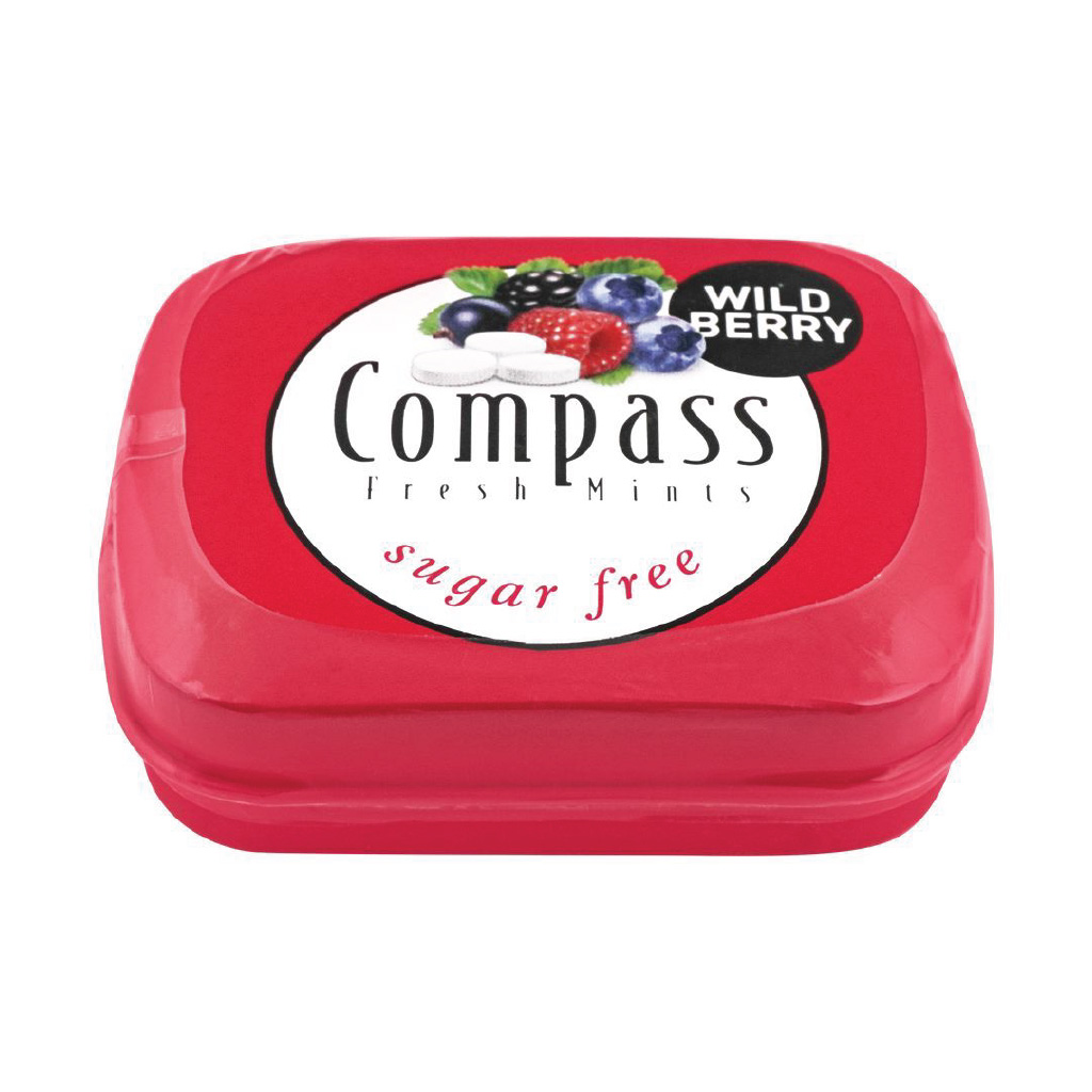 Compass, Fresh Mints Wild Berry Sugar Free, Sugar free wild berry flavored fresh mints, 14g