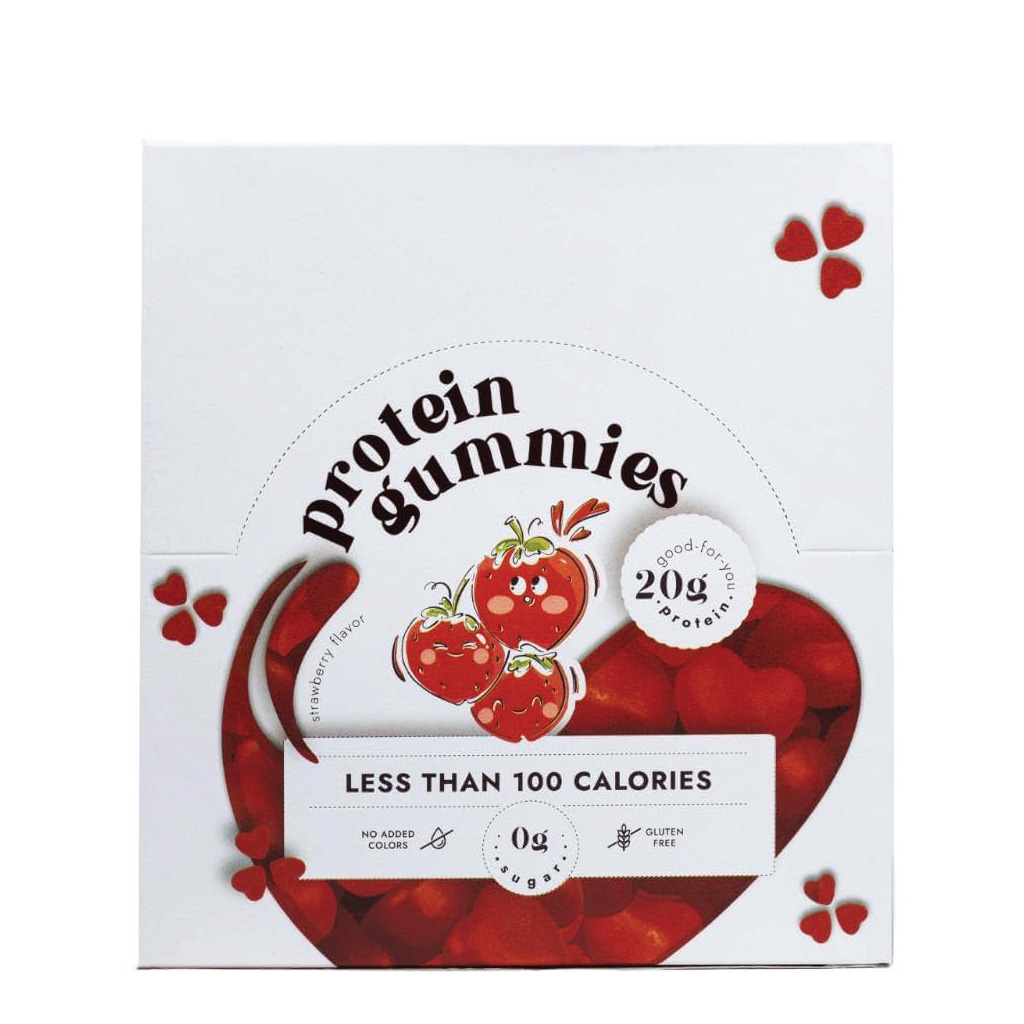 Freelife, Protein Gummies Strawberry, Tasty strawberry flavored protein supplement gummies, 32g