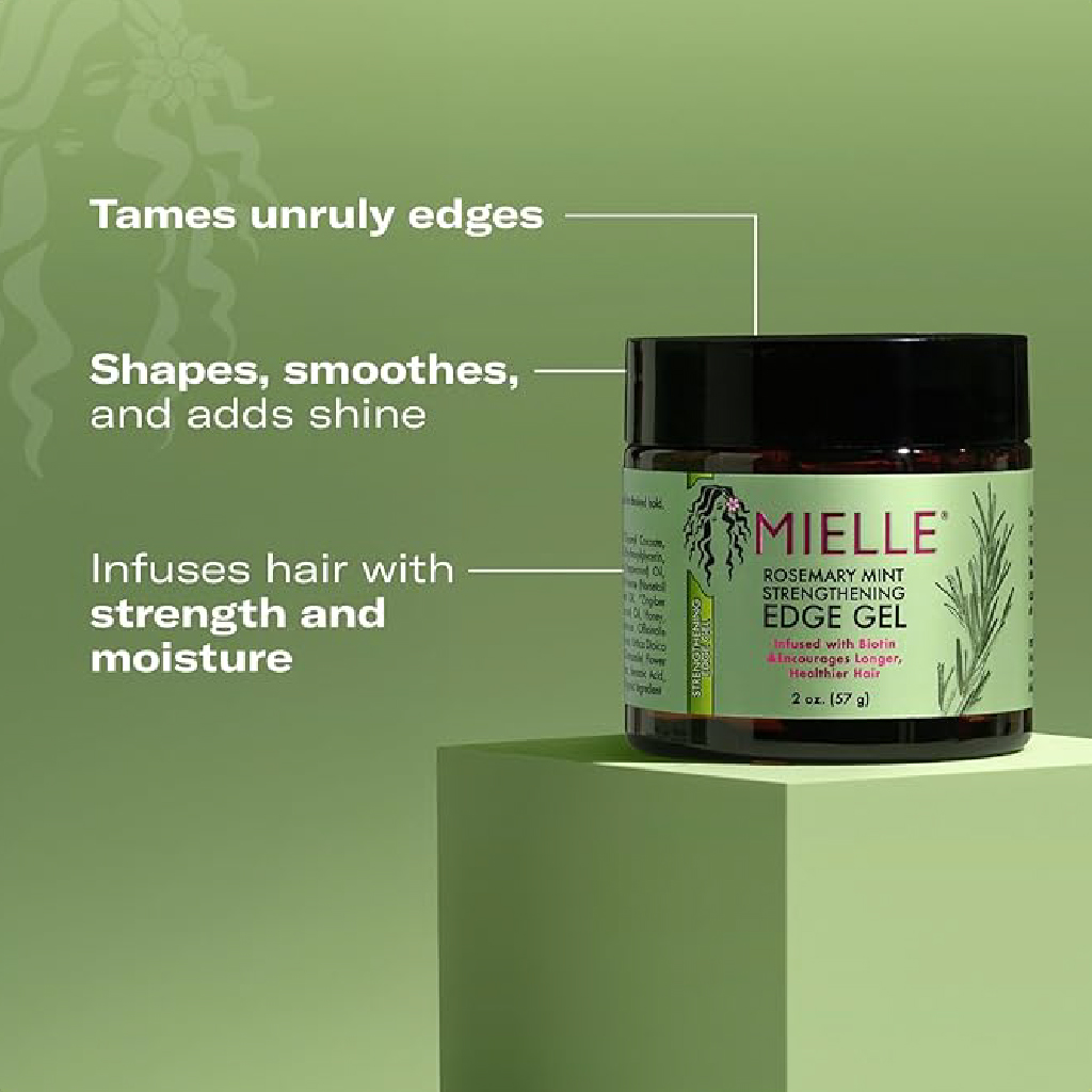 Mielle, Organics Rosemary Mint Edge Gel Hair -, Lightweight moisturizing gel, 57 g