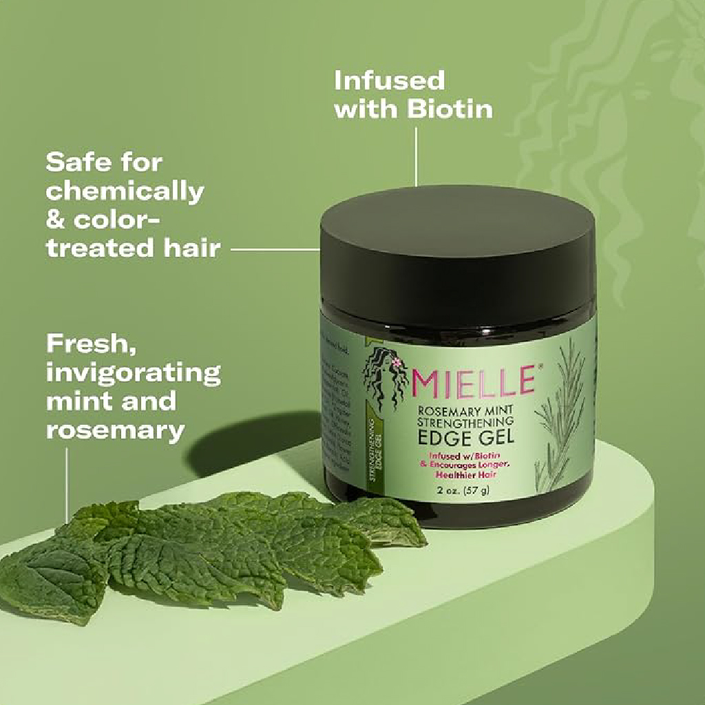 Mielle, Organics Rosemary Mint Edge Gel Hair -, Lightweight moisturizing gel, 57 g