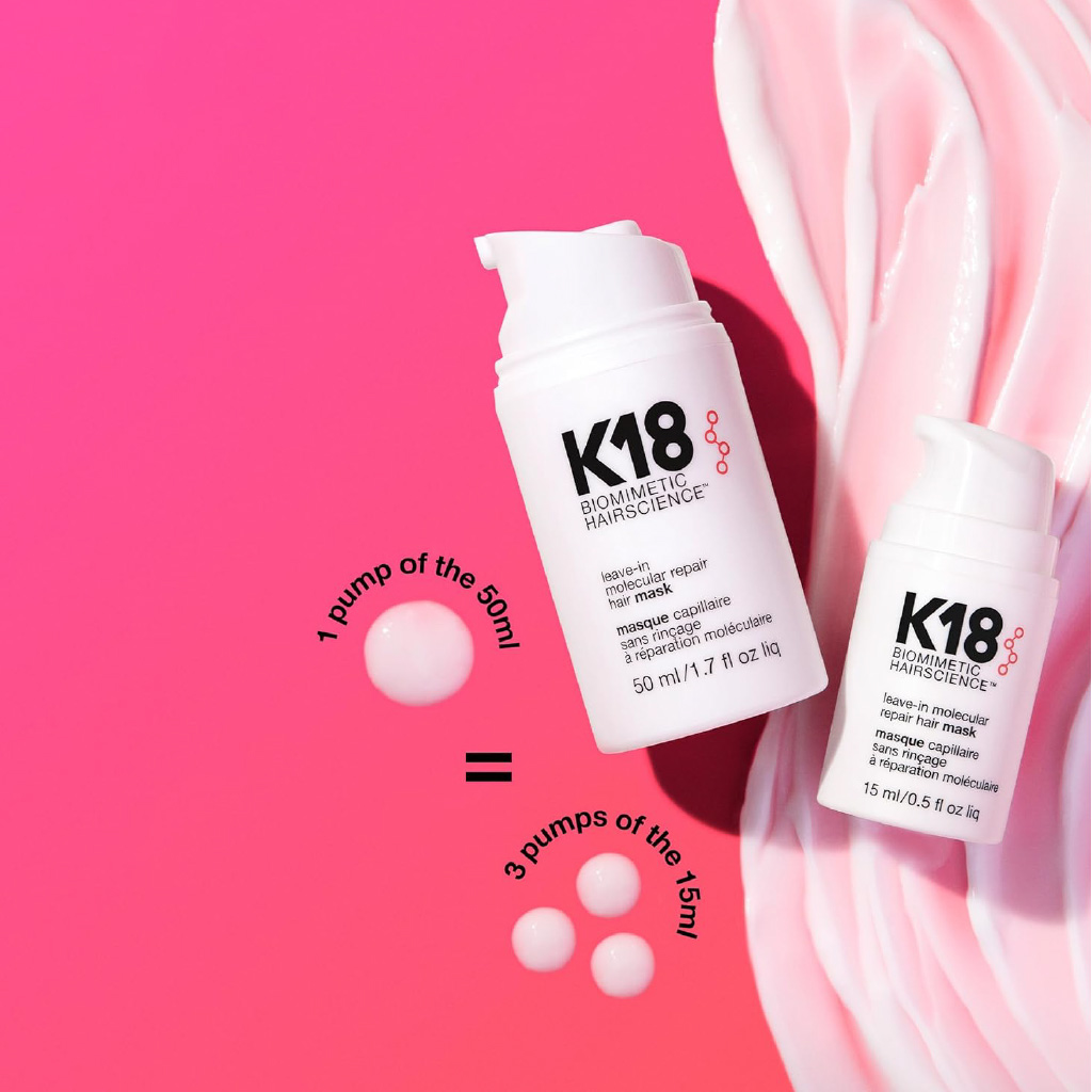 K18, Leave-In Molecular Repair Hair Mask, Deep repairing treatment for damaged hair, 15ml