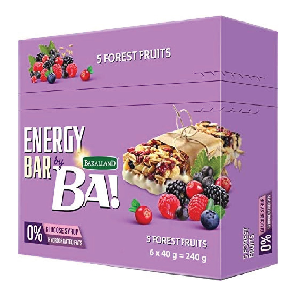 Bakalland, Ba! Energy Bar Forest Fruits, Energy bar with fruits, 40 g