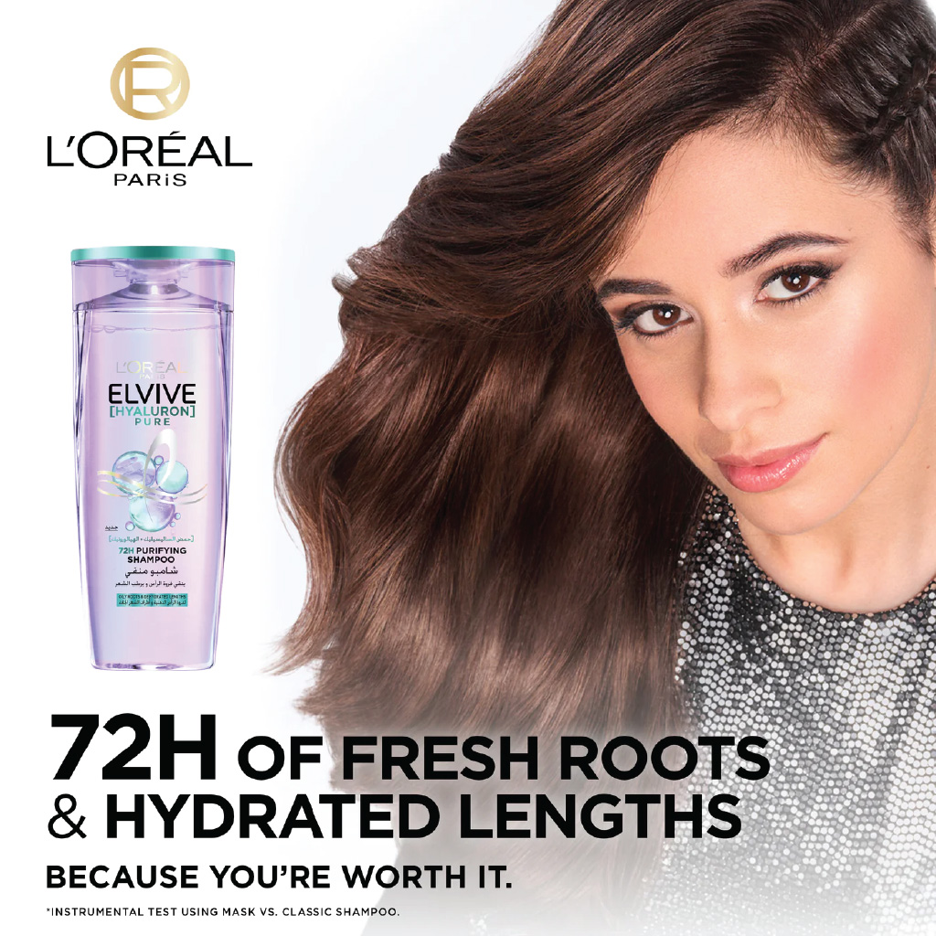 L’Oréal Elvive, Hyaluron Pure Shampoo, Hydrating shampoo for intense moisture, 400ml