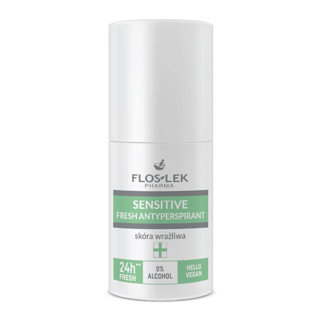 Floslek, Sensitive Skin Fresh Antiperspirant Deo Roll-On, Gentle antiperspirant for sensitive skin, 50ml