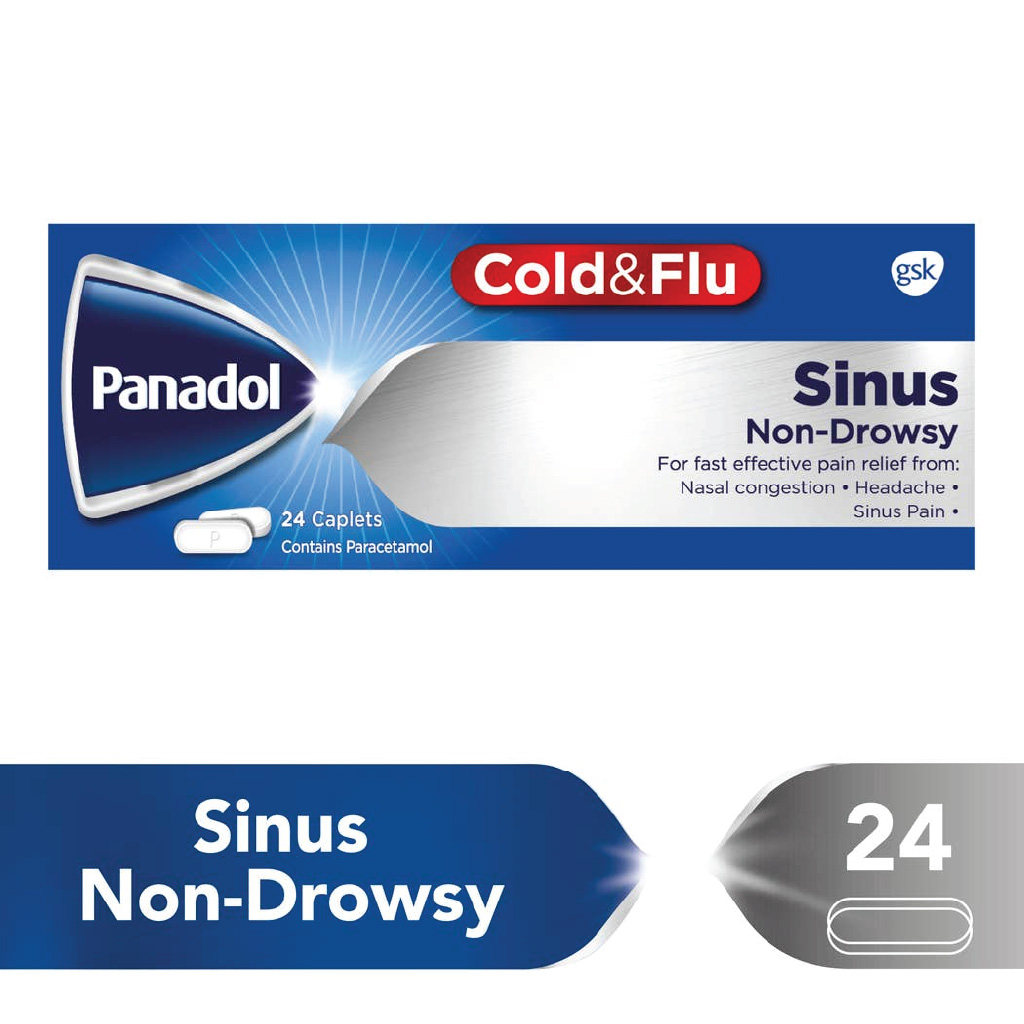 Panadol, Sinus caplets, Fast relief medication for sinus pain, 24 caplets