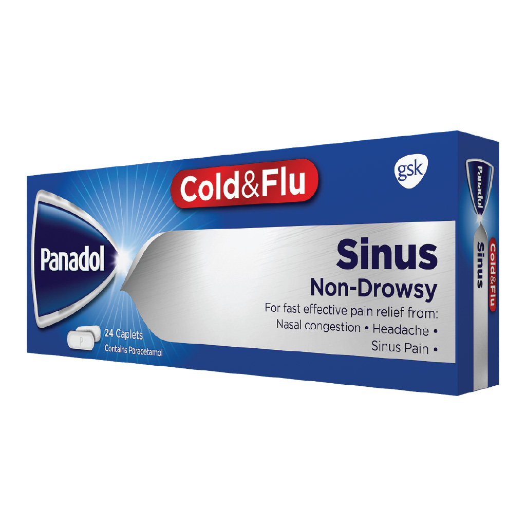 Panadol, Sinus caplets, Fast relief medication for sinus pain, 24 caplets