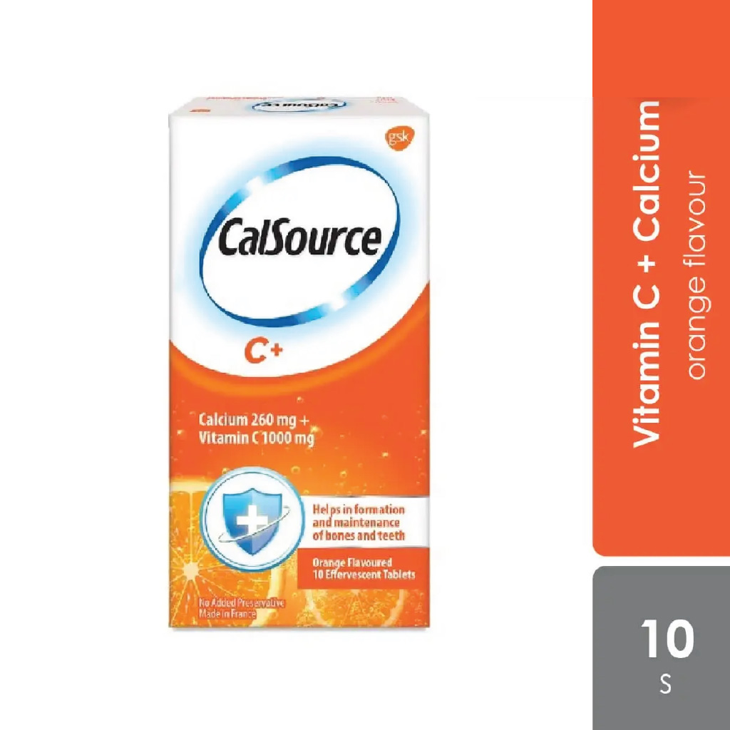 Calsource Calcium 260mg + Vitamin C 1000mg 10 Effervescent
