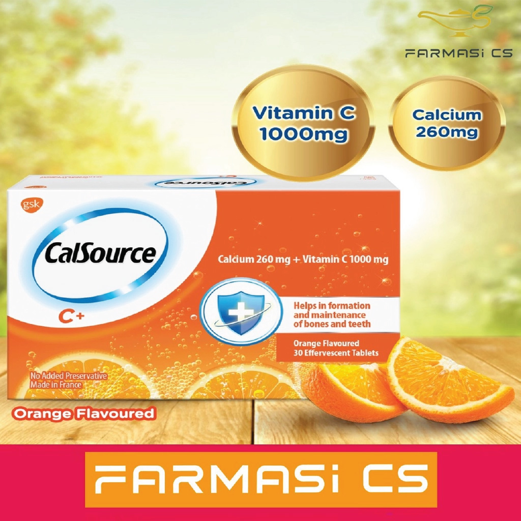 Calsource Calcium 260mg + Vitamin C 1000mg 10 Effervescent