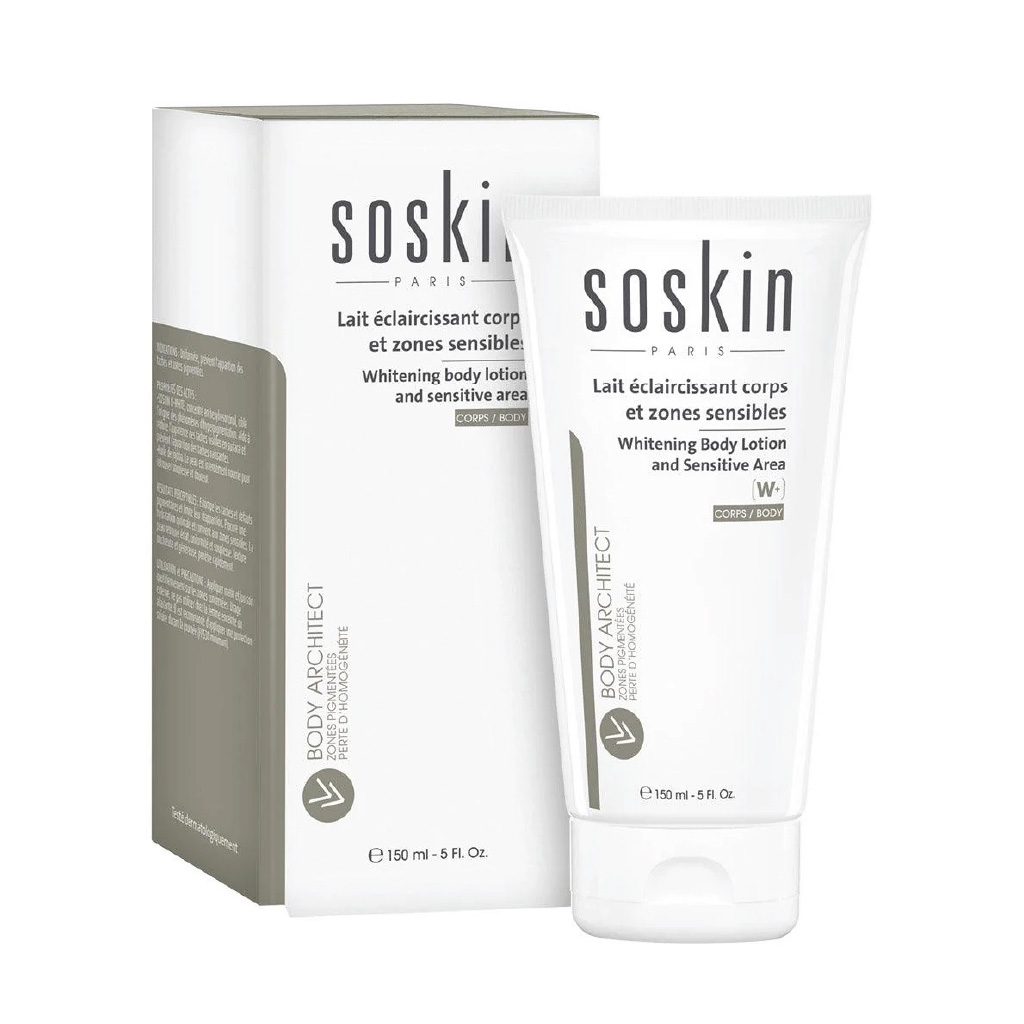 Soskin, Whitening Body Lotion for Sensitive Areas, Brightening lotion for sensitive body skin, 200ml
