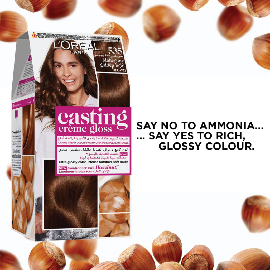 Loreal Casting Cream Gloss Semi-Permanent Conditioning Hair Color 535 Chocolate Kit