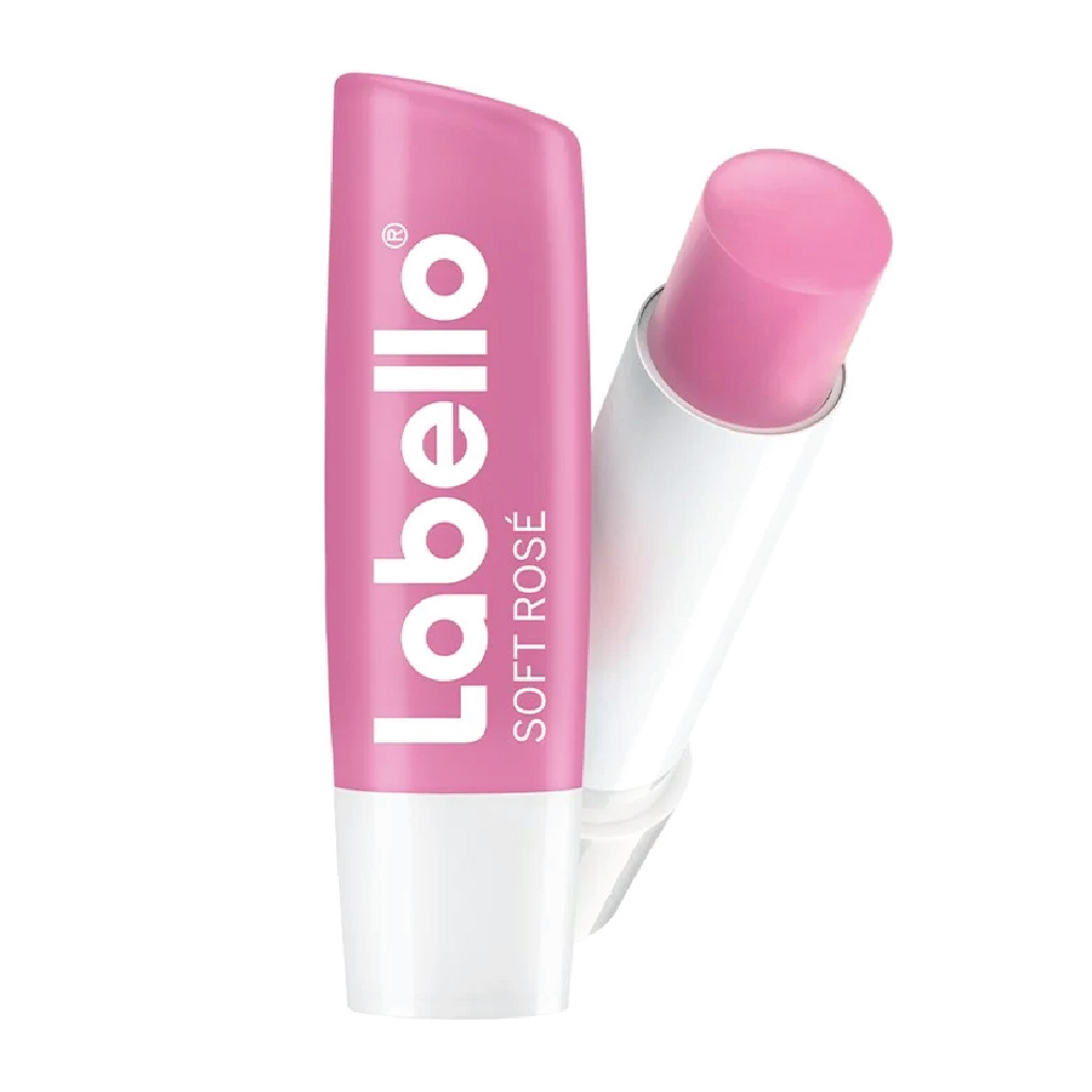 Labello, Soft Rose Lip Balm, Hydrating lip balm with soft rose tint, 4.8g