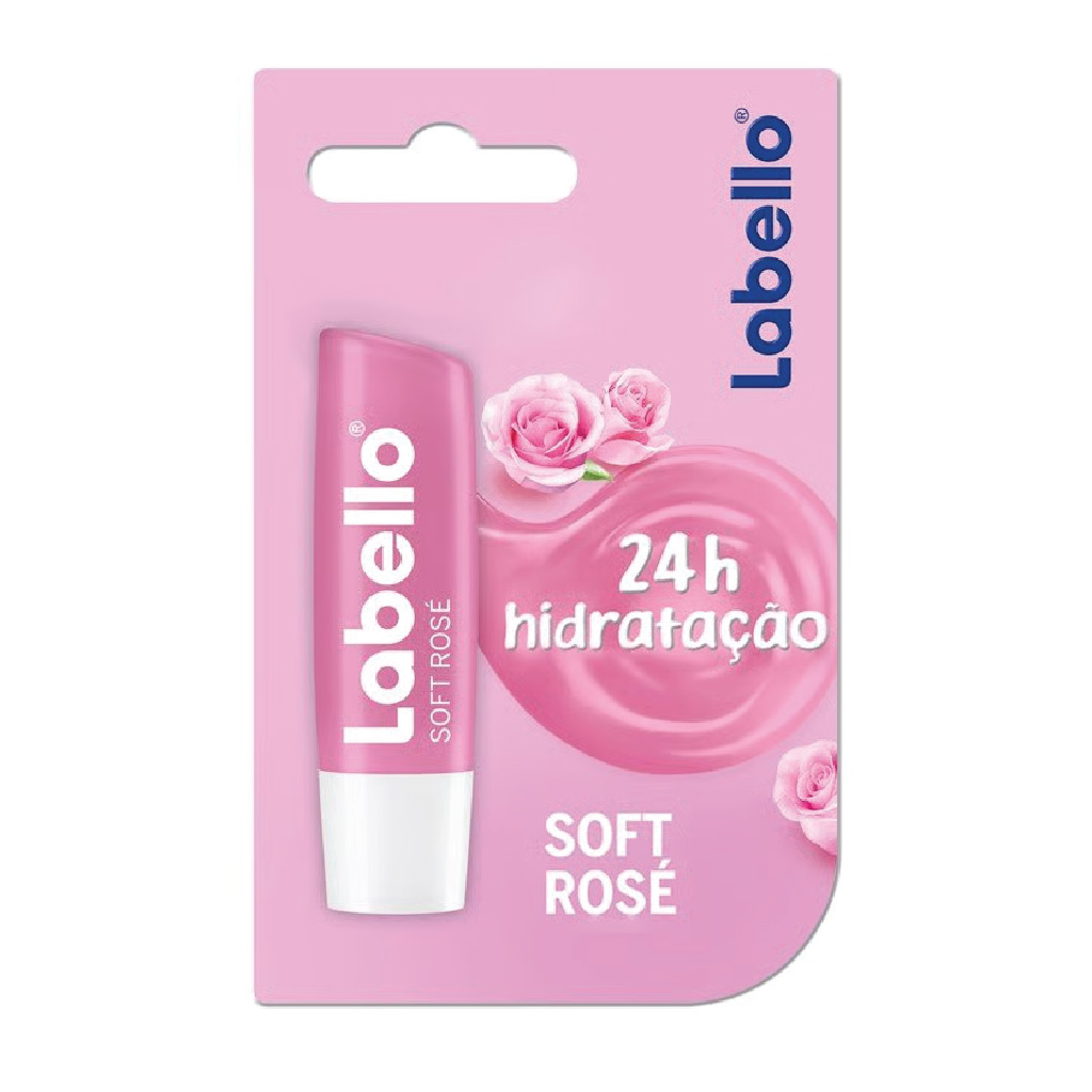 Labello, Soft Rose Lip Balm, Hydrating lip balm with soft rose tint, 4.8g