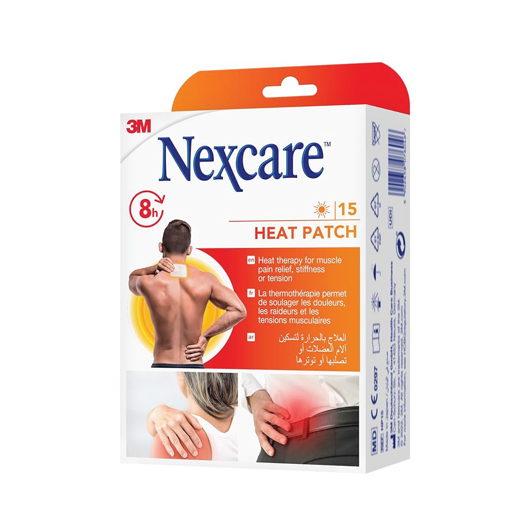 Nexcare 3M, Adhesive Heat Patch, Pain relief heat patch for muscle aches, 15 pieces