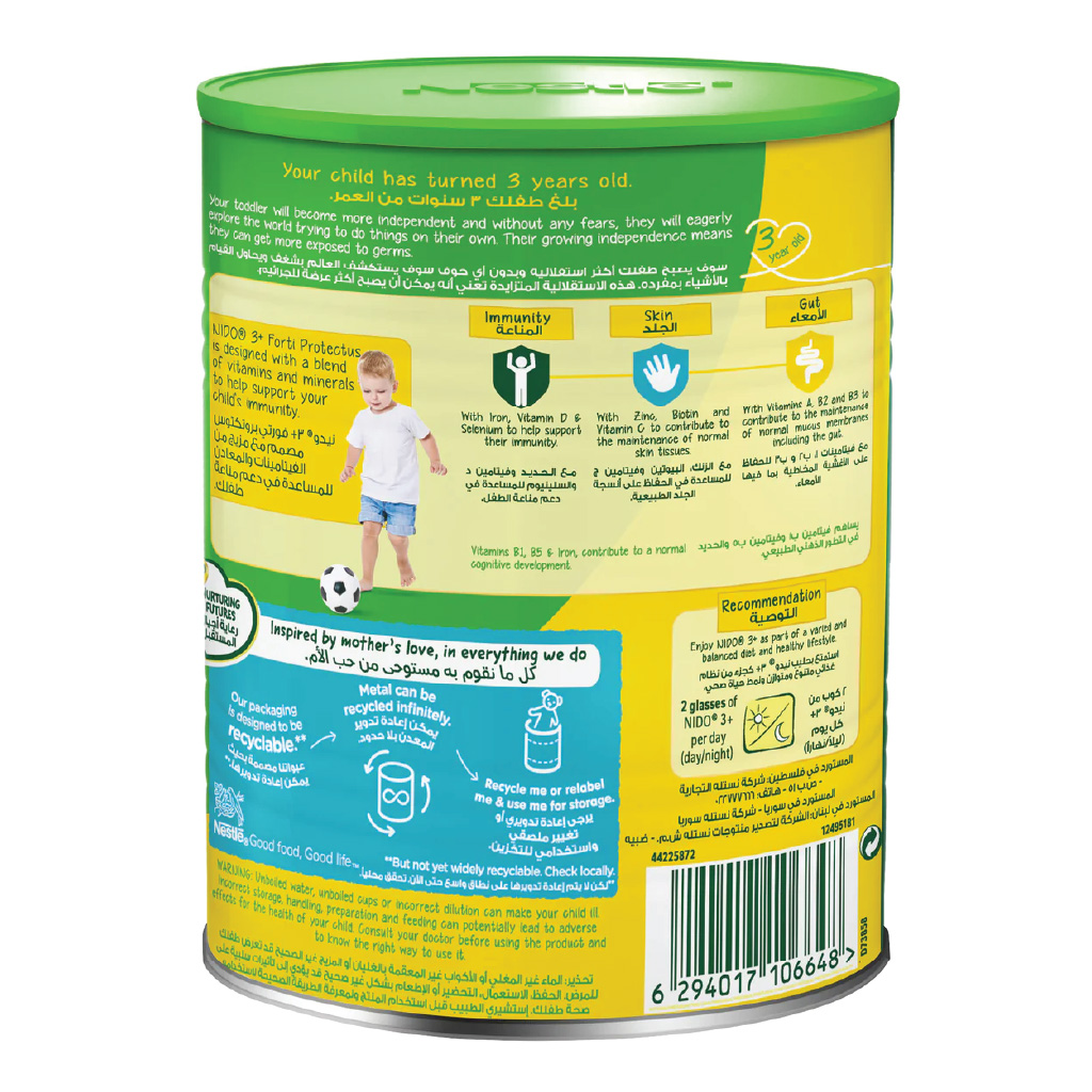 Nestlé Nido Little Kids 3+ Forti Protectus Growing Up Formula Milk 3–5 Years 400g