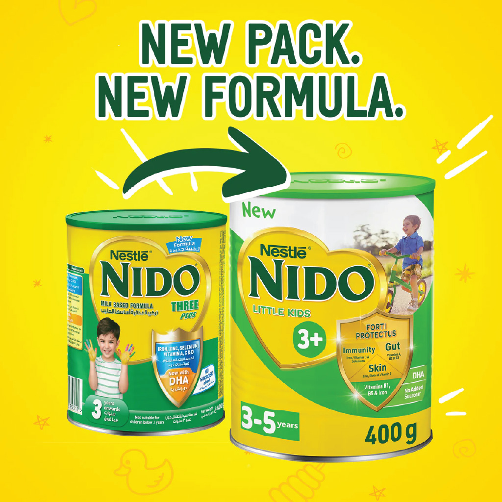 Nestlé Nido Little Kids 3+ Forti Protectus Growing Up Formula Milk 3–5 Years 400g
