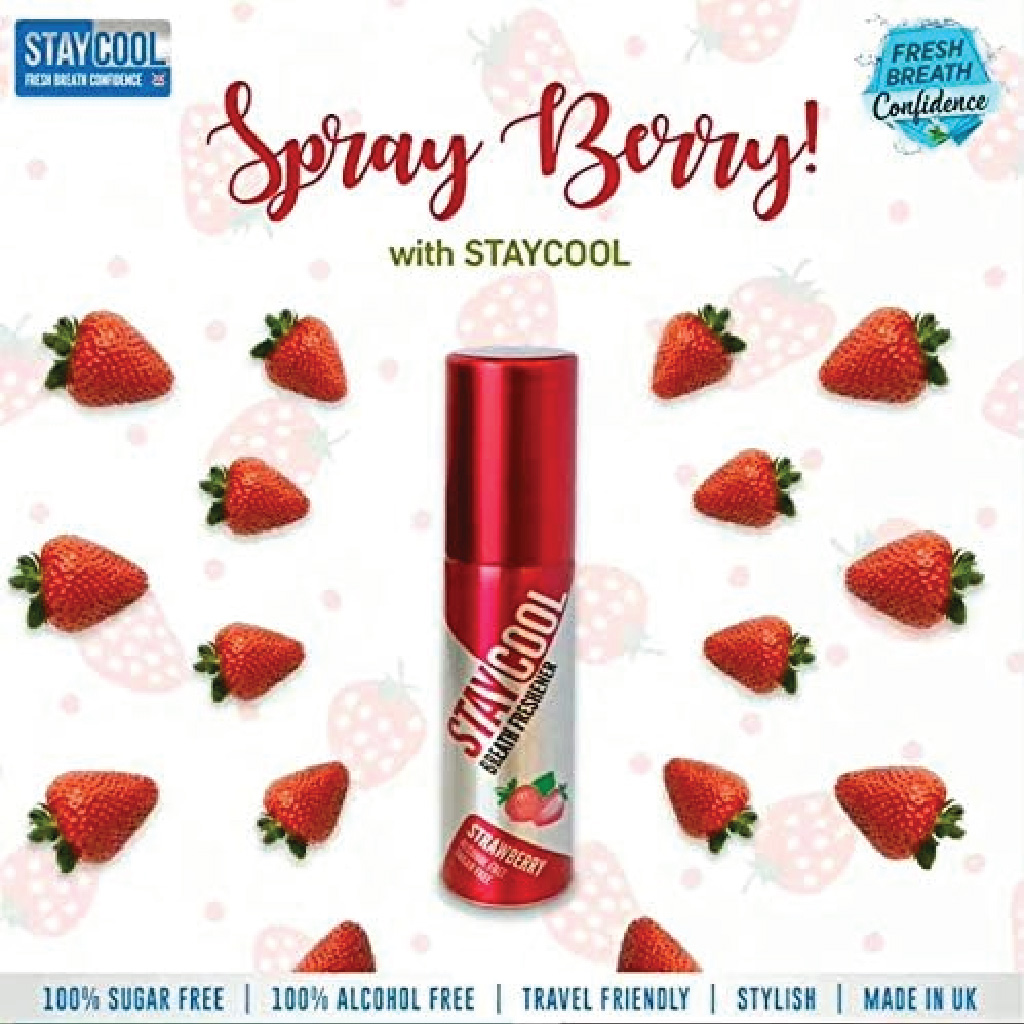 Stay Cool, Freshener Strawberry, Refreshing strawberry-scented body freshener