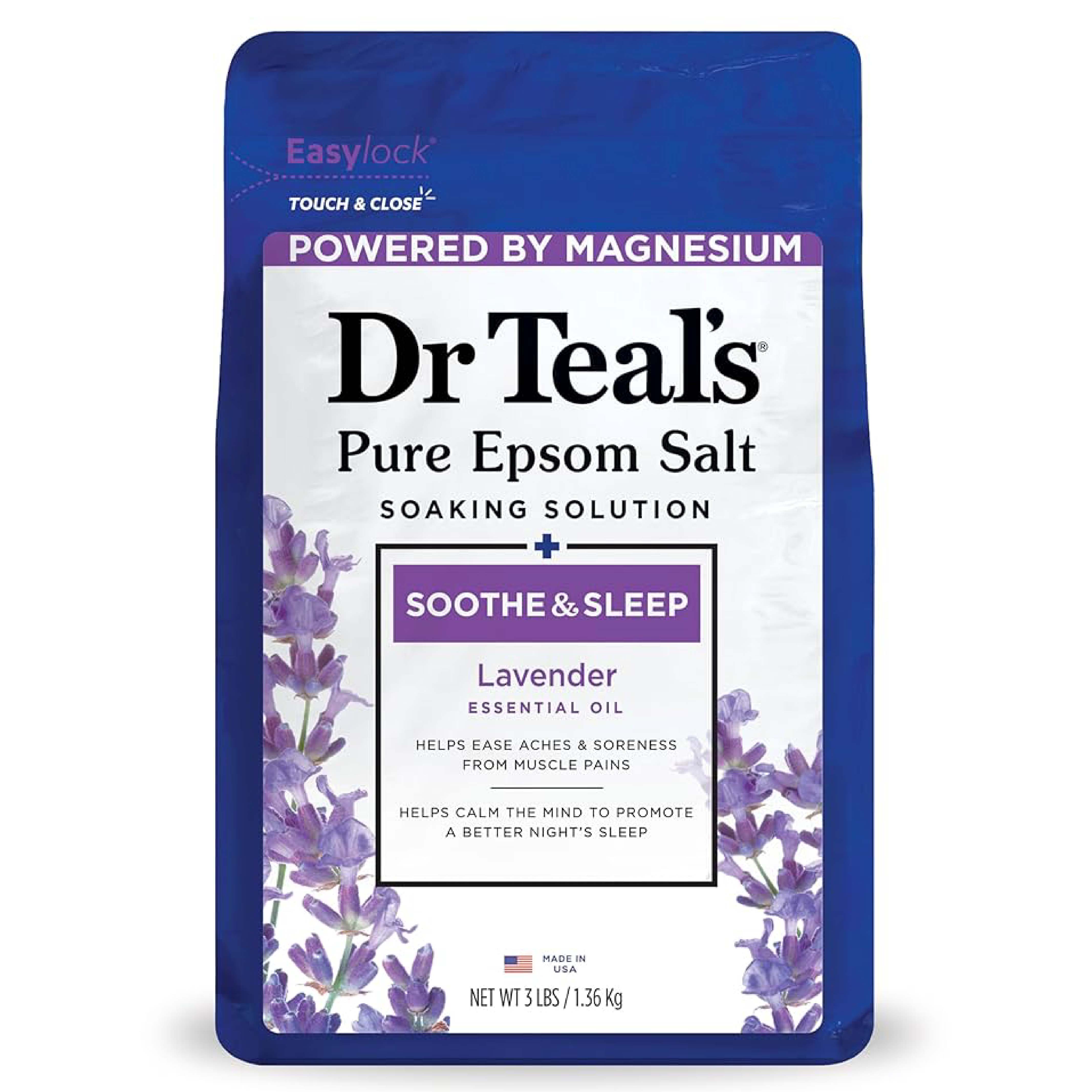 Dr Teal’s, Epsom Soaking Salt Lavender Relax Sleep, Relaxing bath salt with lavender scent, 1360 g