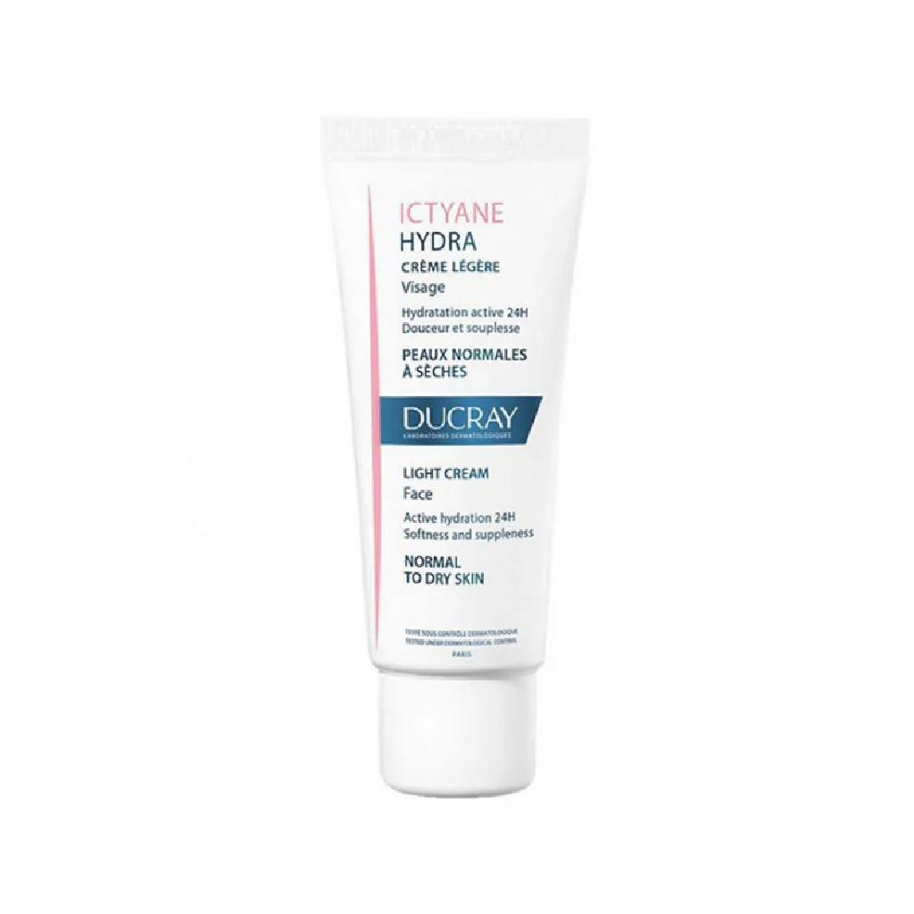 Ducray, Ictyane Hydra Light Face Cream, Lightweight moisturizing cream for dry sensitive skin, 40ml