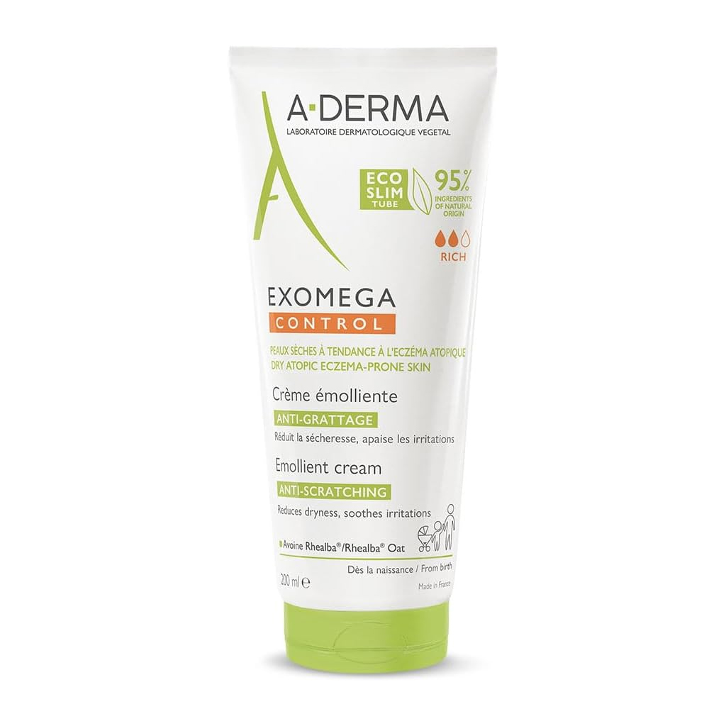 A-Derma, Exomega Control Cream, Soothing cream for atopic dermatitis relief, 200ml