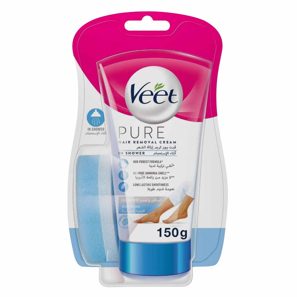 Veet Pure In Shower Hair Removal Cream For Sensitive Skin 150ml