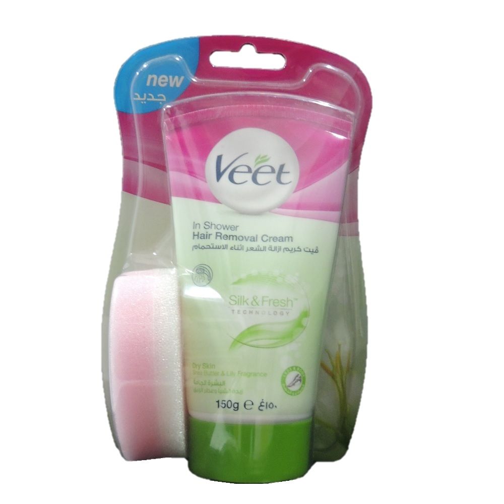 Veet, In Shower Dry Skin Hair Removal Cream, Moisturizing cream for dry skin hair removal, 150 g