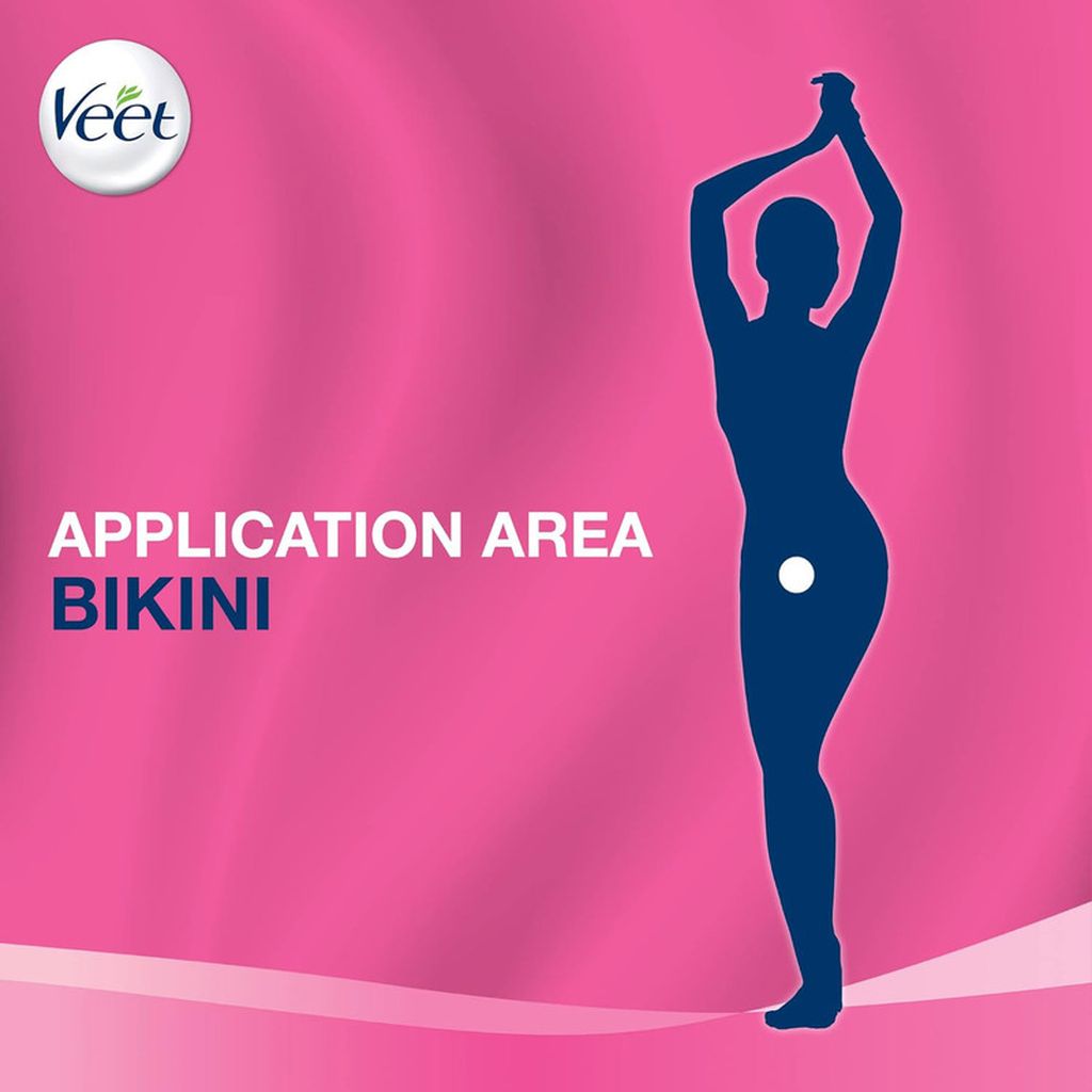 Veet, Aloe Extract Cream Wax Hypoallergenic Bikini, Gentle hypoallergenic wax cream for bikini area, 16 pieces