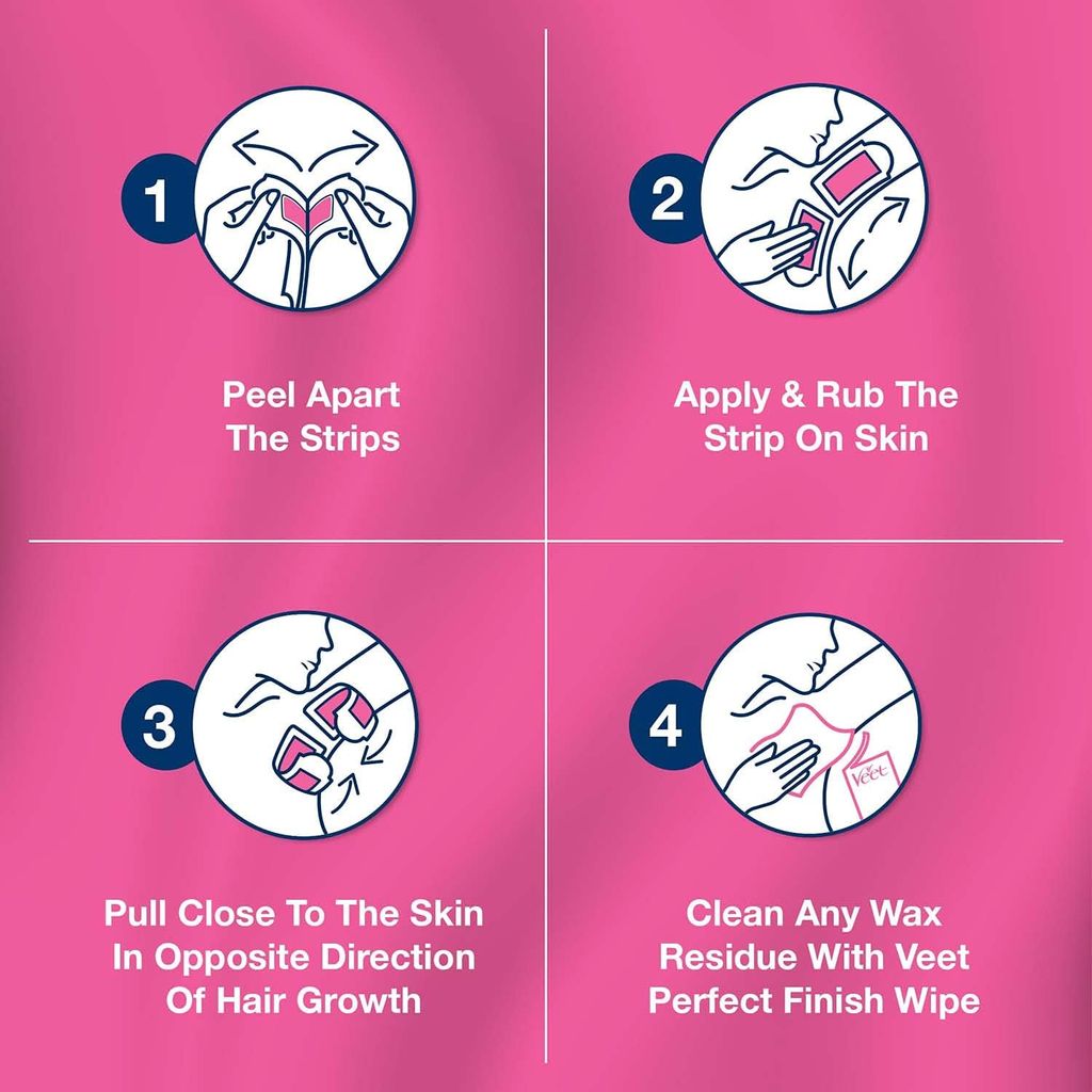 Veet Pure Underarm Wax Strips, Sensitive Skin, Pack of 16's