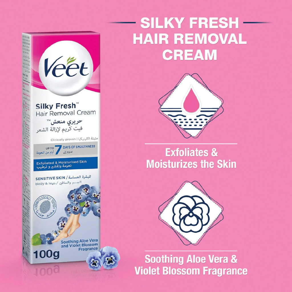 Veet, Cream Sensitive Skin, Gentle hair removal cream for sensitive skin, 100 ml