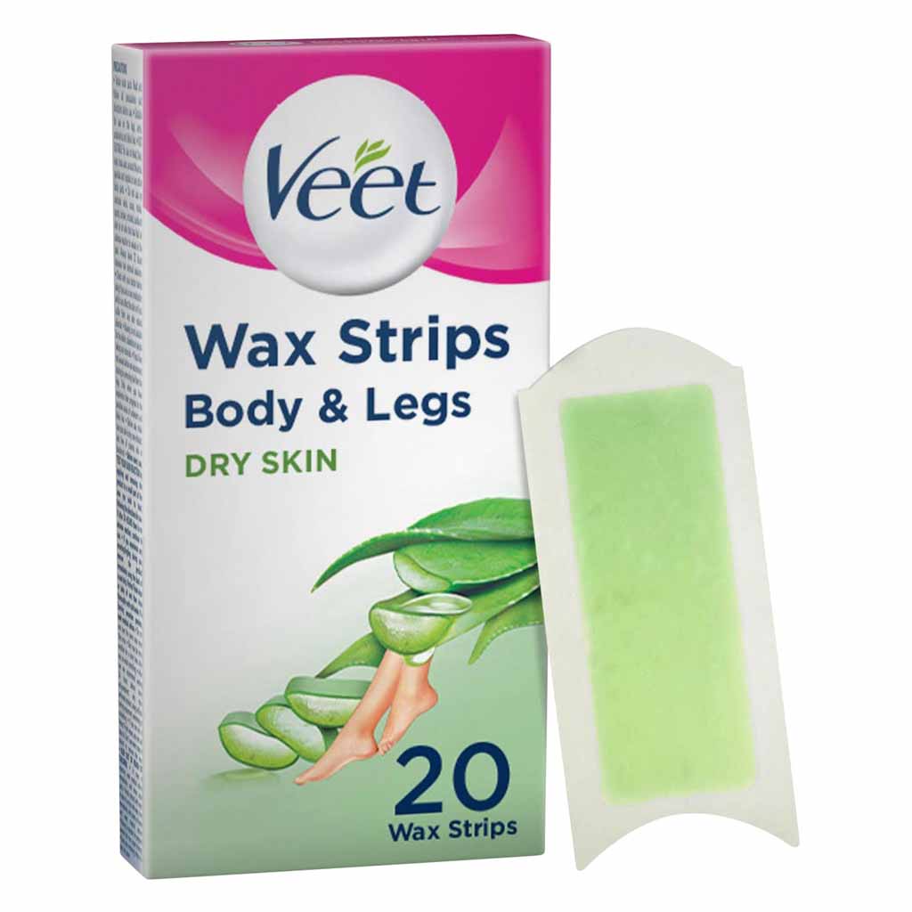 Veet, Wax Strips Sensitive, Hair removal strips for sensitive skin, 60 pcs
