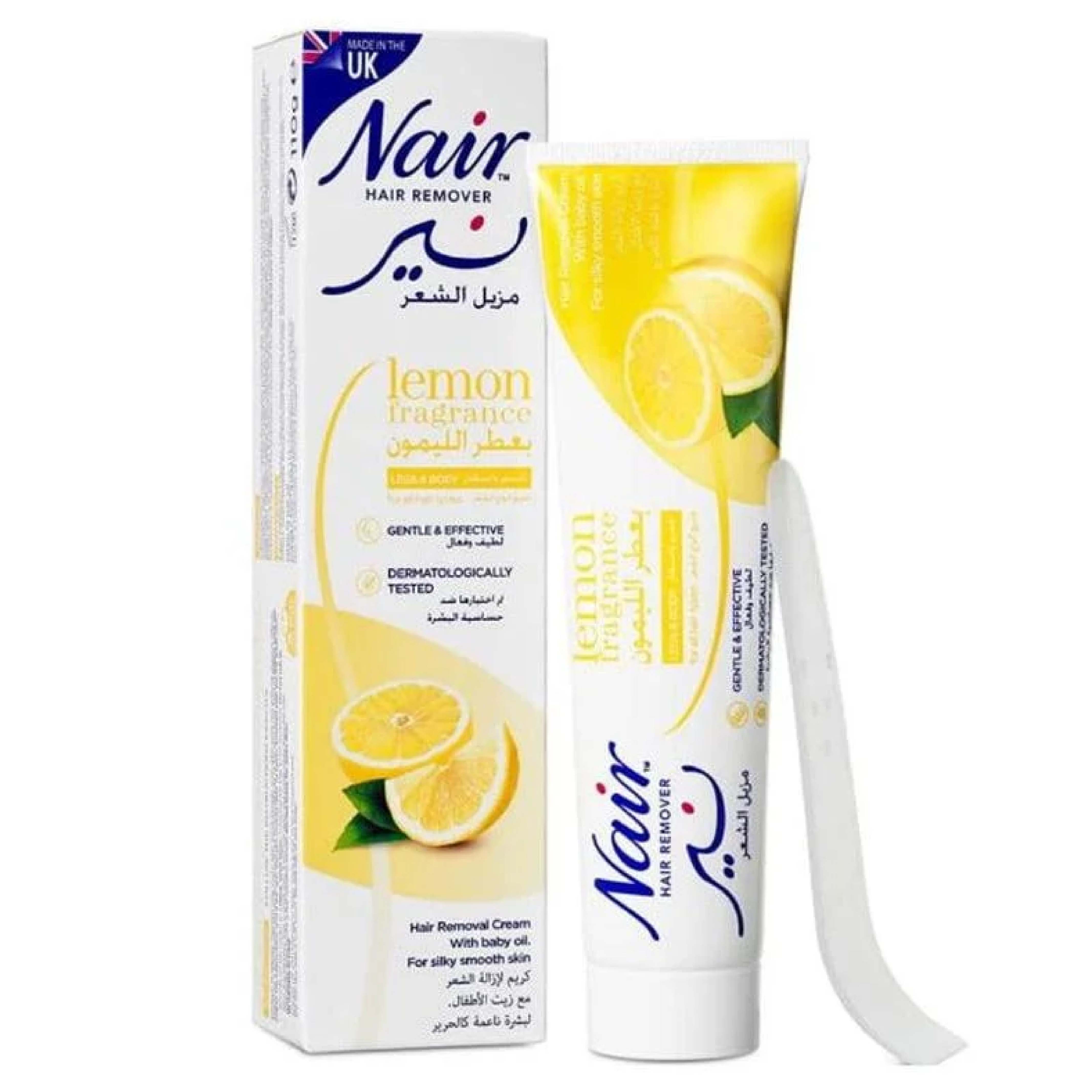 Nair, Lemon Hair Remover Cream, Effective hair removal cream with lemon extract, 110ml