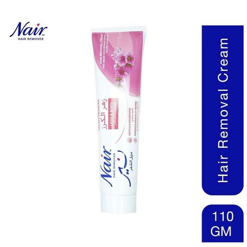 Nair, Cherry Blossom Legs and Body Hair Remover Cream, Gentle hair removal cream with cherry blossom scent, 110ml