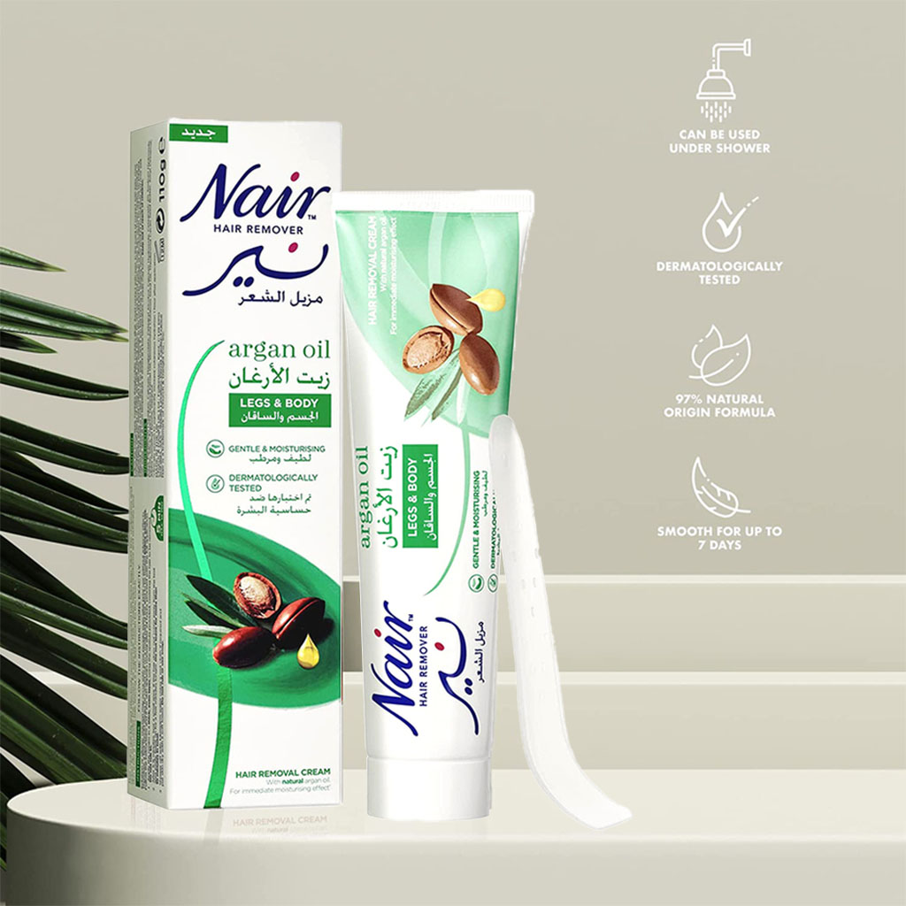 Nair, Hair Remover with Argan Oil, Nourishing hair removal cream with argan oil, 110ml