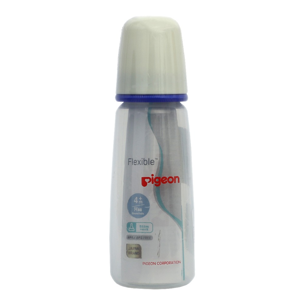 Pigeon, Plastic Bottle White Cap Slim Neck, Large capacity feeding bottle for babies, 200 ml
