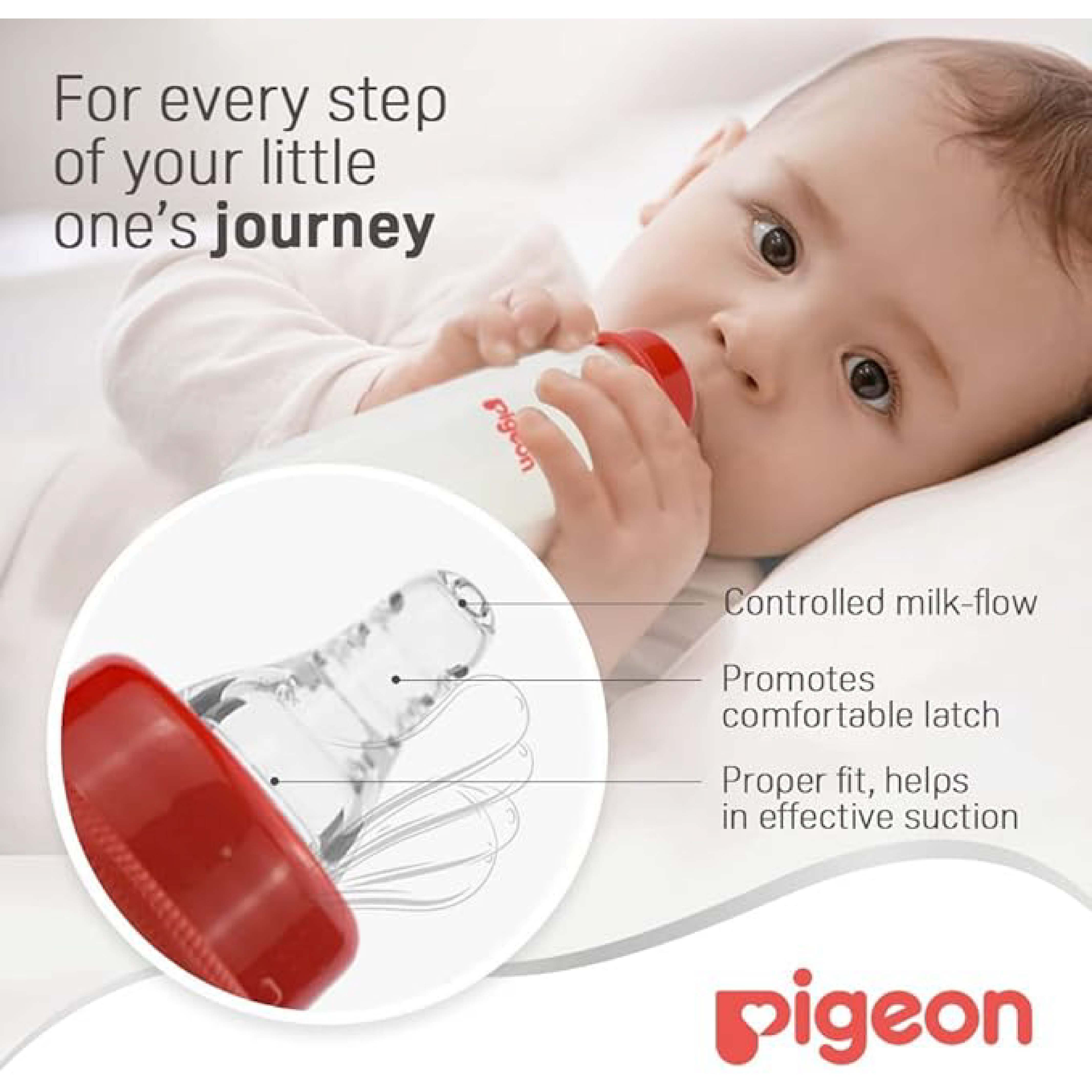 Pigeon Plastic Bottle White Cap 240 ml (Slim Neck)
