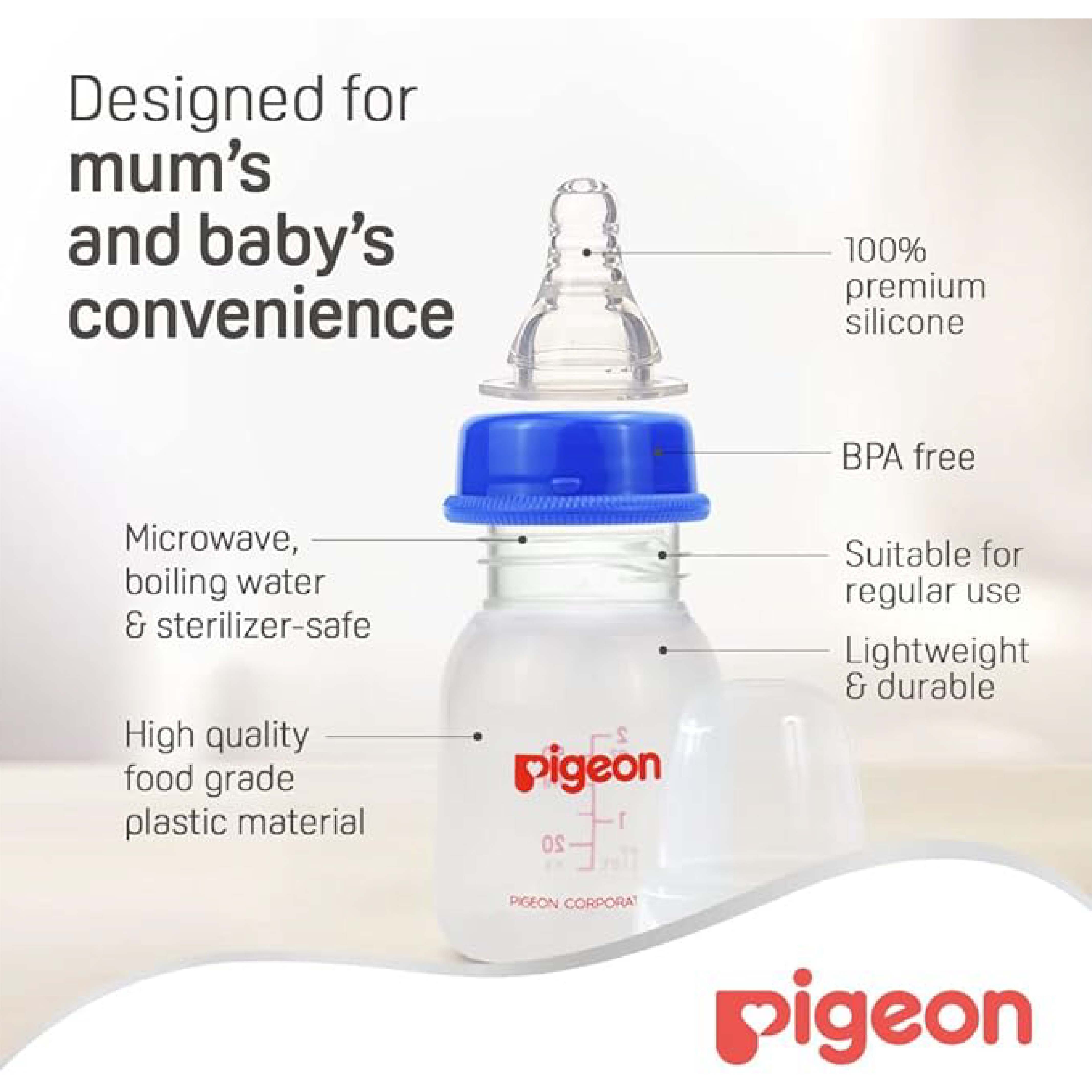Pigeon, Decorated plastic feeding bottle, Animal design with slim neck for easy feeding, 50 ml